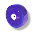 Solid Wheel, 2 in, 1200 lbs, Polyether Polyurethane with Delrin Bearing, Blue