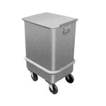 Stainless Steel Mobile Ingredient Bin and Slide Off Cover 150lb Cap