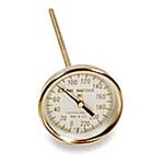 Non-Pocket Stem Dial Thermometer, 1-3/4 in, 0 to +220 °F, 10 in