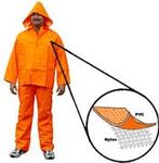 Rain Bib Trouser, PVC on Nylon, Orange, Snap without Fly Front