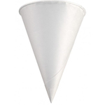 Solo® 42R-2050 White Paper Rolled Rim Cone Cups, 4.25 oz