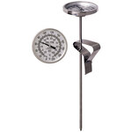 Pocket Stem Dial Thermometer, 0 to +220 °F, 2 in, 8 in, 304 Stainless Steel