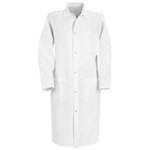 VF 400HWHB White Polyester Long Sleeve Frock, Snap Front