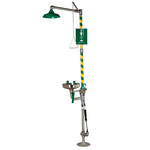 AXION MSR, Combination Drench Shower and Eyewash Station, Floor Mount, Yellow / Green