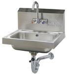 Manual Sink, Wall Mount, Stainless Steel, 17-1/4 x 15-1/4 x 13 in, 14 x 10 x 5 in