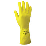 SHOWA VMS Yellow Chemical-Resistant Gloves, Natural Rubber Latex