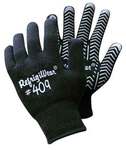 Knitted Gloves, Acrylic Terry, PVC / Latex, Unlined, Black, X-Large