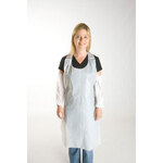 Disposable Apron, Polyethylene, White, 42 in, 24 in, Universal, 1-1/2 mil