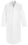 Frock, 65% Polyester / 35% Cotton, White, Snap, Large