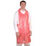 Red Disposable Aprons Polyethylene 46" x 28" 1.5 Mil M8