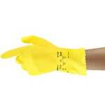 Ansell 87-198 Yellow Chemical-Resistant Gloves, 17-Mil