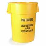 Carlisle 341044USD04 Bronco Round 44 gal Container, "USDA Condemned"