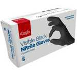Eagle Protect Visible Black Nitrile Gloves, Disposable, Pwdr-Free