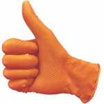 Eagle Protect 1220 Orange Diamond-Textured Disposable Nitrile Gloves