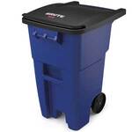Blue Rubbermaid Brute® 50-Gallon Rollout Trash Can With Wheels and Lid