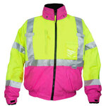 Ironwear 6405-LP Class 3 Premium NiteGlo Lime/Pink Bomber Jacket
