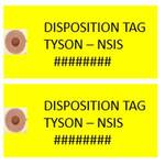 Kay Toledo YELWDISP Numbered Yellow Disposition Tags, Gangs of 2