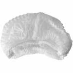 Disposable Poly Folded Bouffant Cap, White