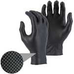 Majestic 3277DK Super Grip Disposable Nitrile Glove 9.5", Black, 8 mil
