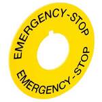 "EMERGENCY-STOP" Plate for PLC Auto Systems, Round, Yellow