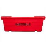 Red INEDIBLE Printed On 2 Sides Food Grade Poly Lugs 100 lb Capacity