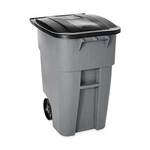 Rubbermaid RCP9W27GY Gray Brute Rollout Trash Can w/ Lid, 50 gal