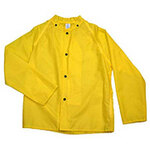 Rain Jacket, Nylon on Polyurethane, Yellow, Snap Front Closure With Storm Flap