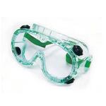 Safety Goggle, Polycarbonate, Clear, Anti-Fog, PVC, Framed, Green