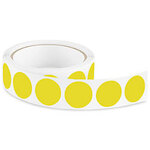 Fluorescent Yellow Blank Round Labels, Paper