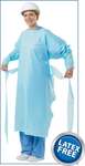 PolyWear, Embossed Texture Gown, Polyethylene, Blue, 50 in, 1.1 mil, Large