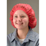 24 Red Disposable Bouffant Caps Universal Cordova Safety Products
