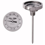 Pocket Stem Dial Thermometer, +50 to +250 °F, 3 in, 4 in
