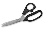 Shear, Bent, Black, Stainless Steel, Polished, Nylon, 9 in, Ambidextrous, Standard, Contoured Thumb Hole, Adjustable