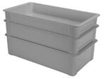 Stacking Box, Fiber Glass, 300 lbs, Gray, 0.83 cu. ft, 23 in, 12 in, 6 in, 23 L x 12 W x 6 H in