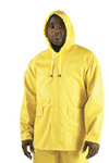 Yellow PVC/Poly Economy Rain Jacket w/ Detachable Hood