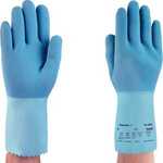 Ansell 62-400 Heavy Duty Natural Rubber Latex Gloves, Blue 12