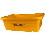 Yellow INEDIBLE Printed On 2 Sides Food Grade Poly Lugs 100lb Cap