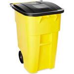 Rubbermaid RCP9W27YEL Brute® 50-Gal Rollout Trash Can w/ Lid, Yellow