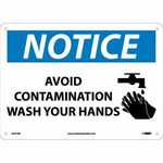NMC N247AB "NOTICE WASH YOUR HANDS" 10" x 14" Aluminum Sign