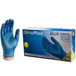 GlovePlus 4 Mil Powder-Free Disposable Vinyl Gloves, Blue, Large