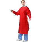 Polywear 10528 Embossed Processing Gown, Red, 42" x 50"