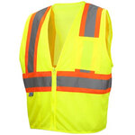 Pyramex® RVZ2210 Hi Vis Safety Vest, Class 2 Hi Vis Lime