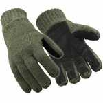RefrigiWear 0521 Insulated Wool Leather Palm Gloves, Green