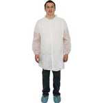 Safety Zone M1710W-EW PolyLite Disposable White Lab Coat