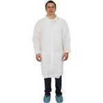Safety Zone PW5-LC Polypropylene Disposable White Lab Coat