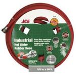 Hot Water Hose, 5/8 in, 50 ft, Red, 250 PSI, +200 °F, Brass (Coupling), Coupler, 1000 PSI Burst Pressure